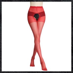 Red Crotchless Pantyhose